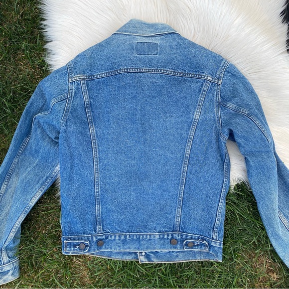 Levis Denim Vintage Jacket Red Tab 42 L 5 Pocket 80s USA - Picture 5 of 7